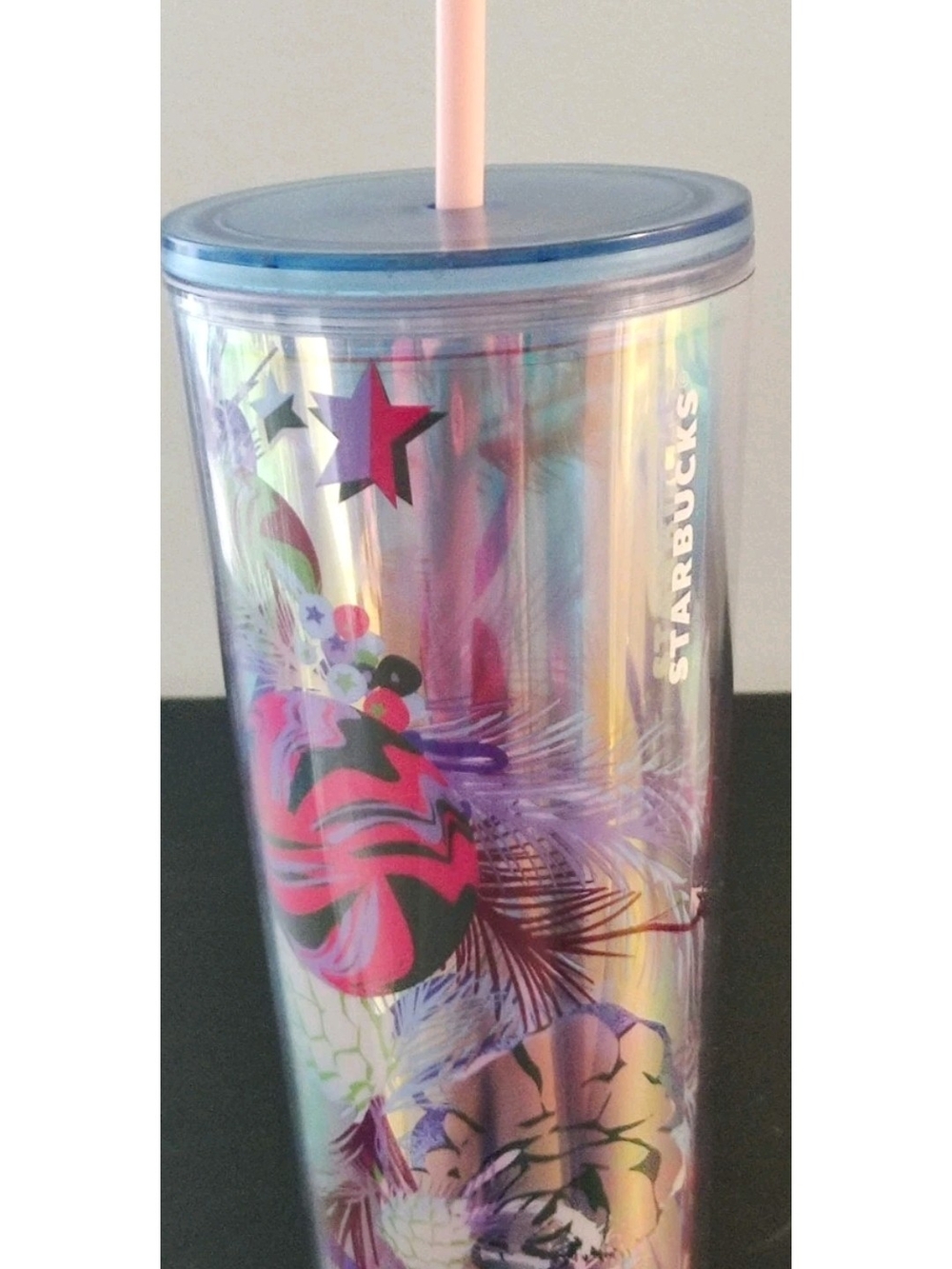 Starbucks Iridescent Floral Straw Tumbler - Pink/Blue